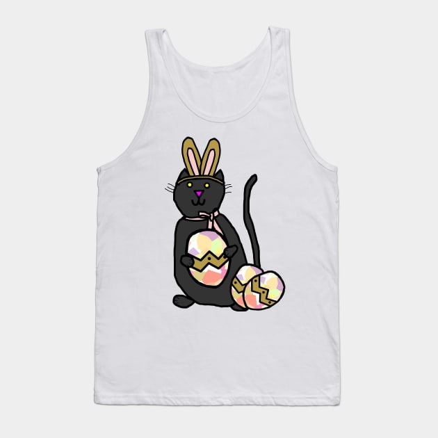 Funny Easter Bunny Ears Cat Tank Top by ellenhenryart